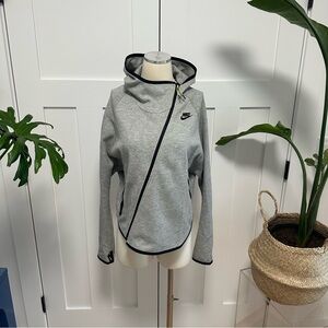 Nike Women's Light Gray Asymmetrical Zip Hoodie